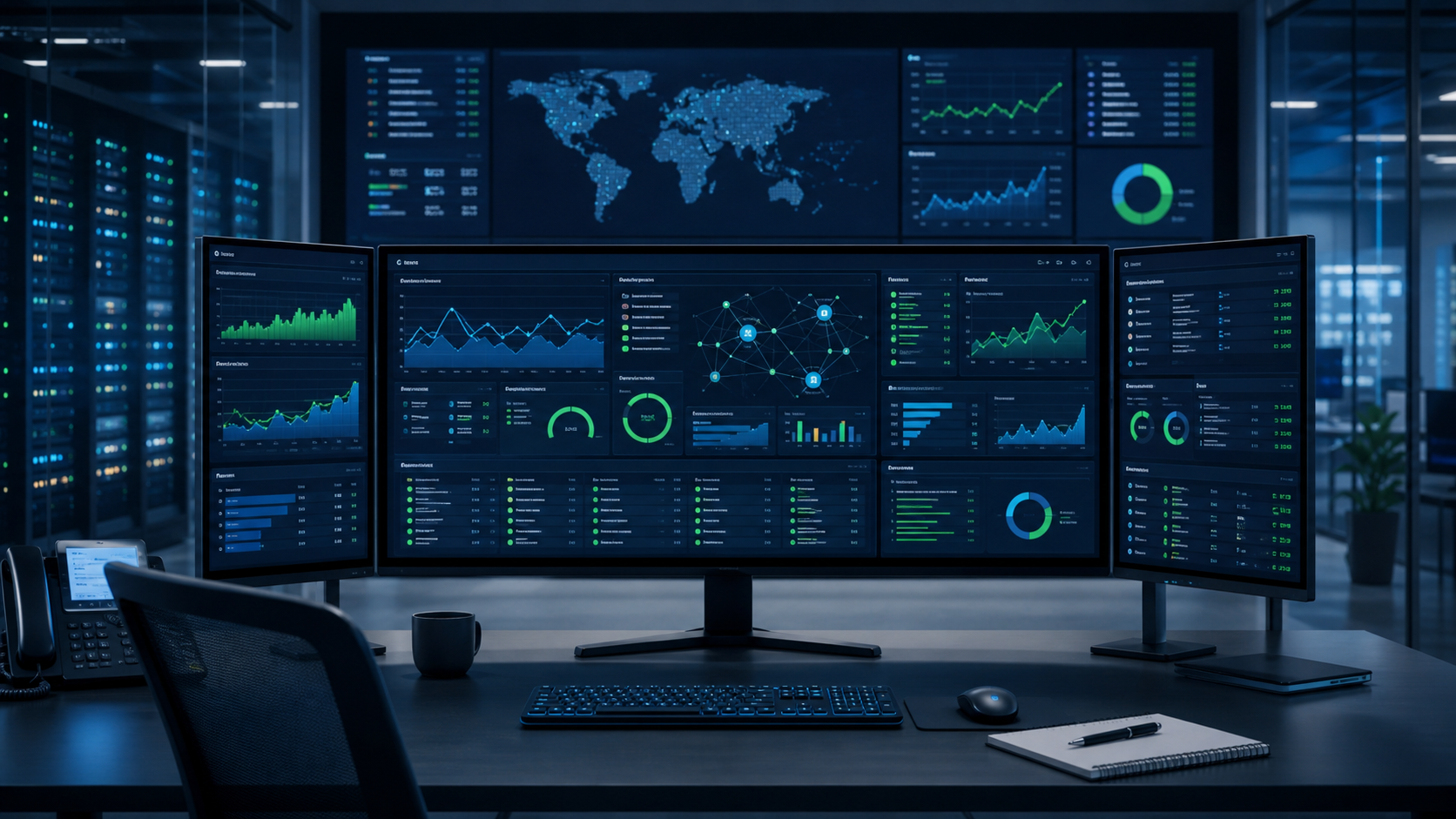 Infrastructure monitoring dashboard for business websites and applications
